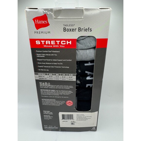 Hanes Mens 4-Pack Comfortblend Boxer Brief With Freshiq Style 9PALA4 Size Large - Picture 7 of 7